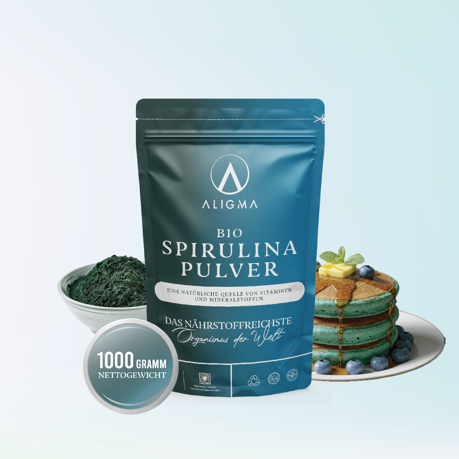 1000 Gramm Bio Spirulina Pulver für die Küche